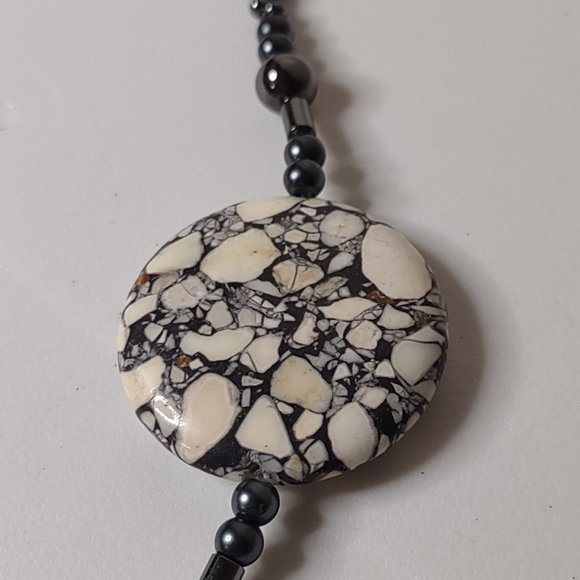 Vintage Pretty Stone And Bead Necklace Adjustable 21 To 22.5 Inches Long - Picture 5 of 11